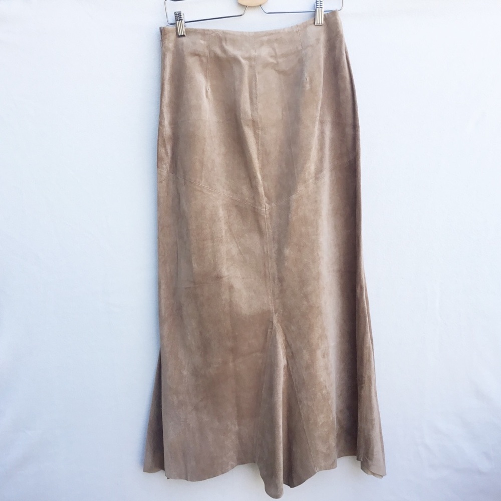 J.Jill camel colored leather/suede skirt.